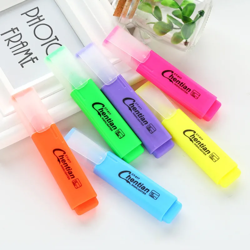 Fluorescent Flat Head Highlighter Marker Pen for Students