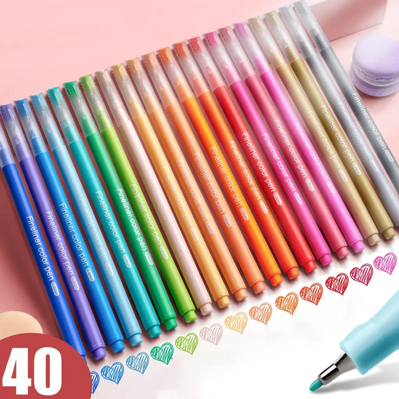 Hand-Account Pen Multicolor Morandi Fiber Pen Fineliners 0.4Mm