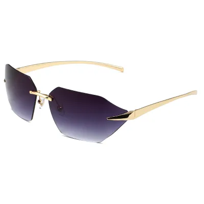 Women Fashion Y2K Frameless Sunglasses Metal PC