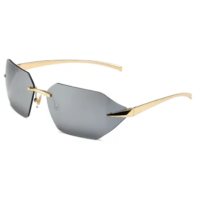 Women Fashion Y2K Frameless Sunglasses Metal PC