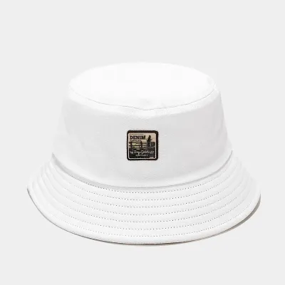 Simple Neutral Solid Color Sunshade Flat Top Bucket Hat for Men Women