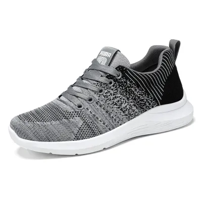Men Fashion Casual Commuter Lace-Up Thick-Soled Mesh Sneakers