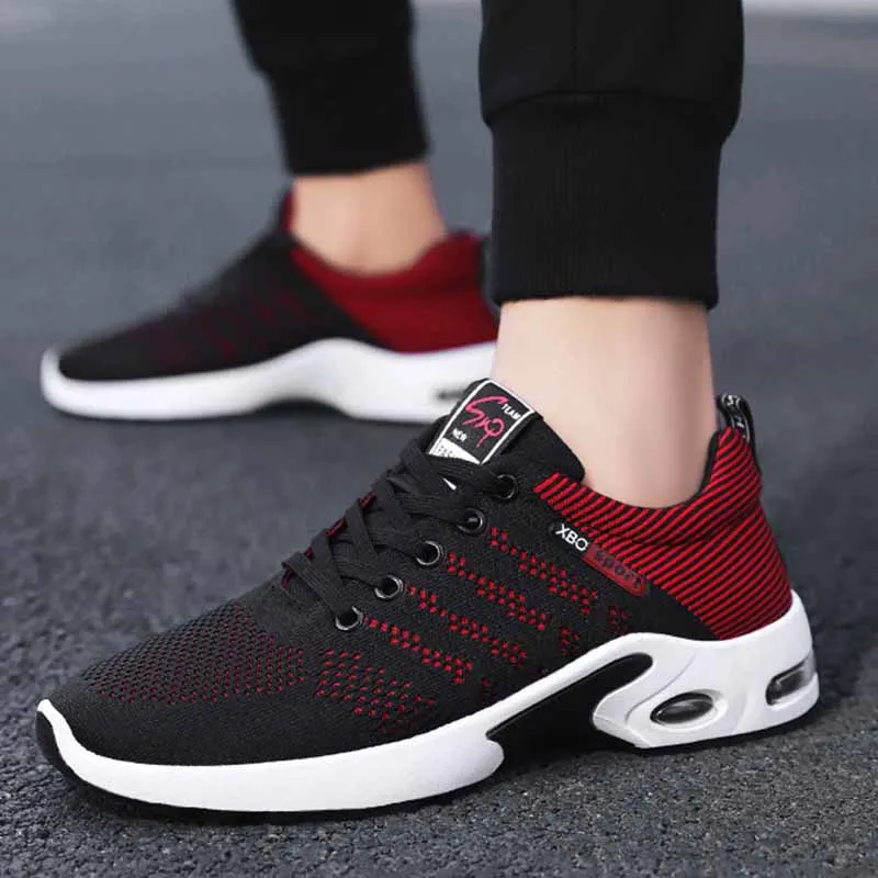 Men Fashion Casual Commuter Lace-Up Thick-Soled Mesh Sneakers