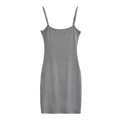 Women Stretch Bodycon Sundress - Slim Fit Cotton Spandex Sleeveless High Waist