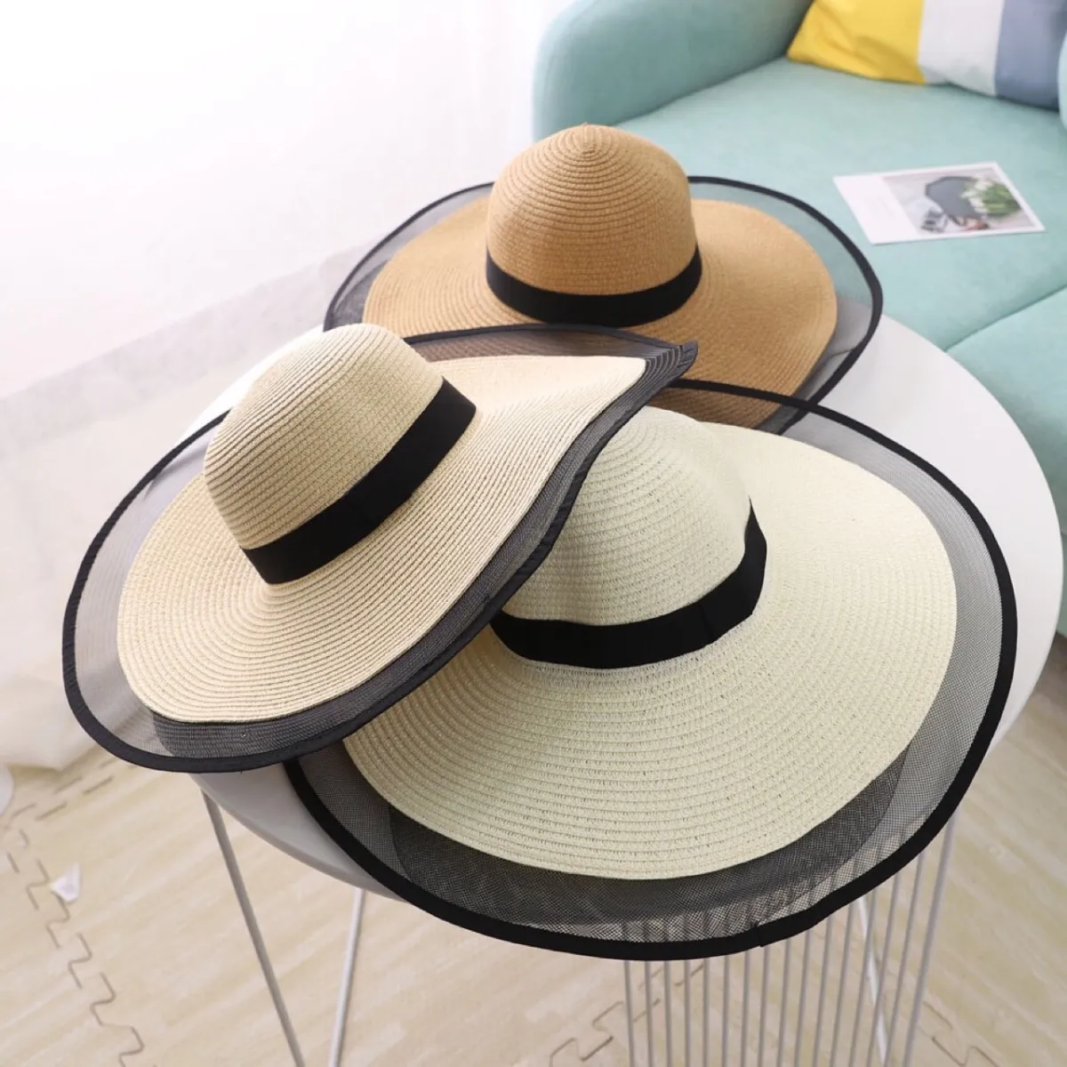 Summer Women Fashion Straw Woven Big Brim Sun Hat