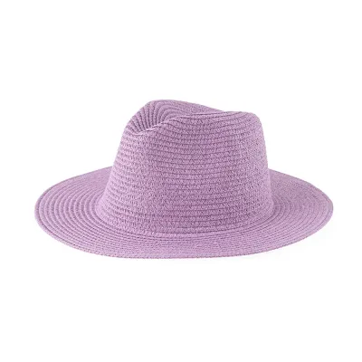 Women Fashion Solid Color Straw Woven Sunscreen Hat