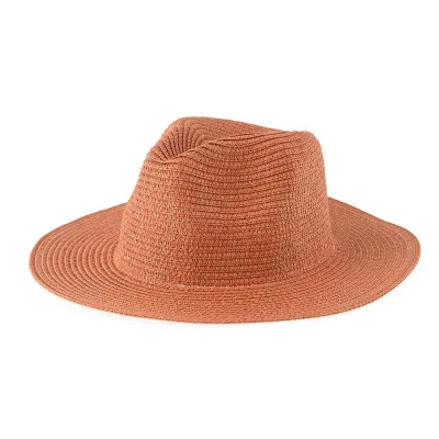 Women Fashion Solid Color Straw Woven Sunscreen Hat