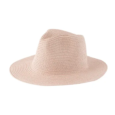 Women Fashion Solid Color Straw Woven Sunscreen Hat