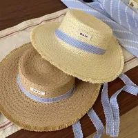 Summer Vacation Straw Woven Women Sunscreen Beach Seaside Big Brim Floral Sun Hat