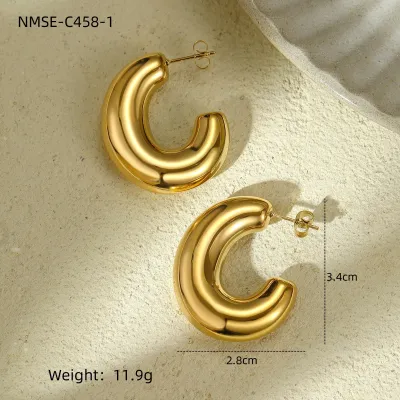 Women Fashion Exaggerated Geometric Triangle Titanium Steel Earrings