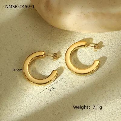 Women Fashion Exaggerated Geometric Triangle Titanium Steel Earrings