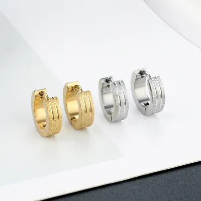 Women Simple Fashion Circle Stainless Steel Earrings