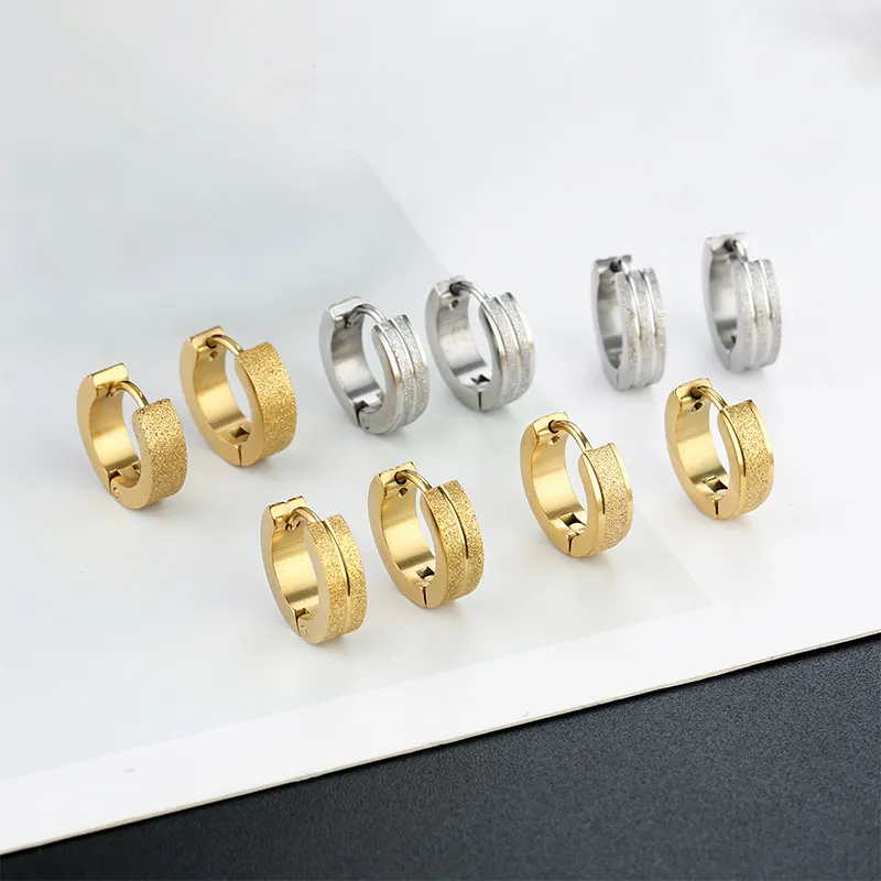 Women Simple Fashion Circle Stainless Steel Earrings