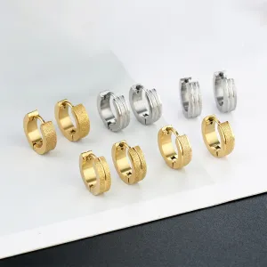 Women Simple Fashion Circle Stainless Steel Earrings