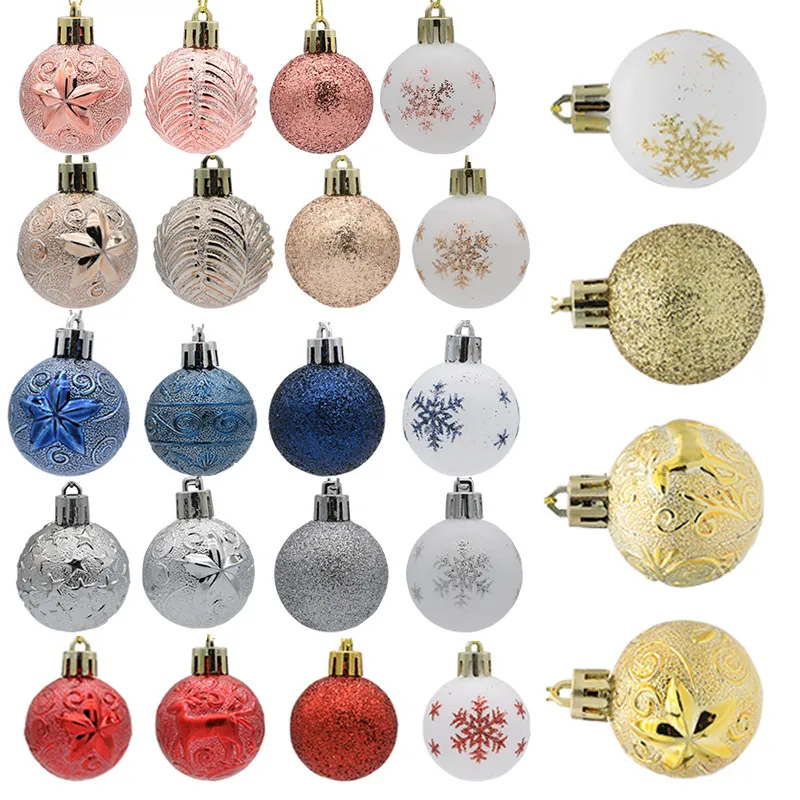 Christmas Decoration Ball Set 4Cm 30pcs Plastic Party Ornaments