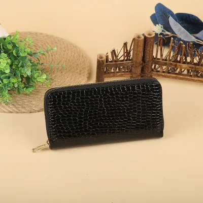 Women Fashion Solid Color PU Long Purses Business Commute Wallet