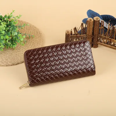 Women Fashion Solid Color PU Long Purses Business Commute Wallet