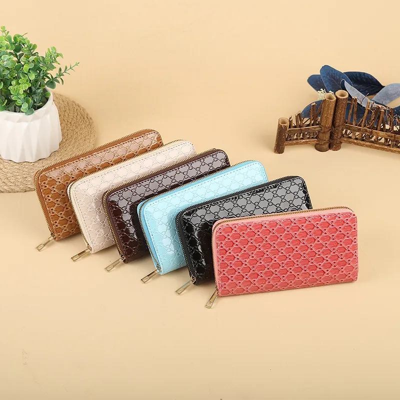 Women Fashion Solid Color PU Long Purses Business Commute Wallet