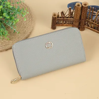 Women Urban Simplicity Large Capacity Zipper Long PU Leather Purses Bags