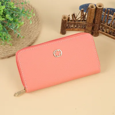 Women Urban Simplicity Large Capacity Zipper Long PU Leather Purses Bags