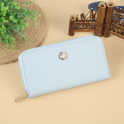 Women Urban Simplicity Large Capacity Zipper Long PU Leather Purses Bags
