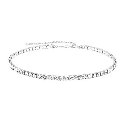 Women Simple Rhinestone Chain Necklace