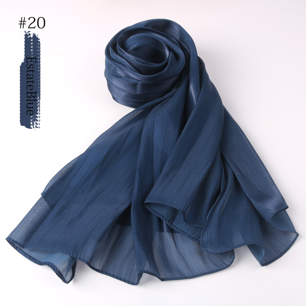 Wholesale Women Fashion Solid Color Soft Bright Silk Scarf Wholesale Women Fashion Solid Color Soft Bright Silk Scarf