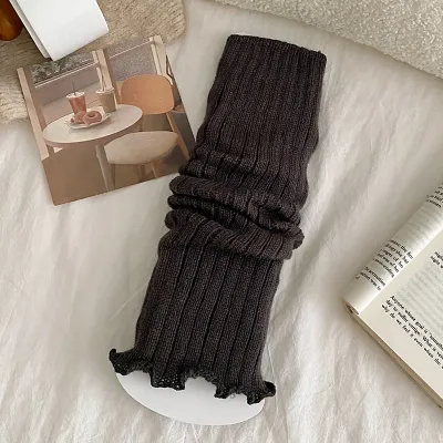 Stacked Solid Color Knitted Lolita Mid-Socks Leg Warmers For Women Autumn Winter
