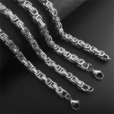 Men Fashion Casual Vintage Hip Hop Titanium Steel Necklace