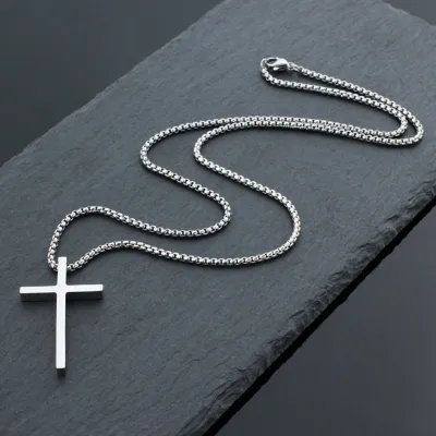 Men's Fashion Casual Stainless Steel Cross Pendant Necklace