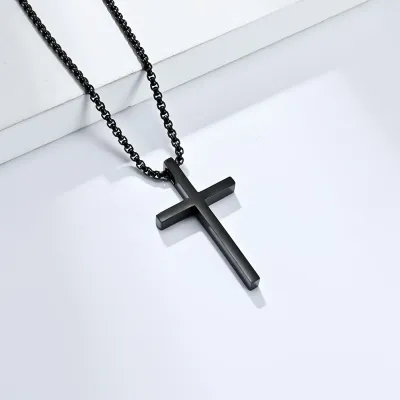 Men's Fashion Casual Stainless Steel Cross Pendant Necklace