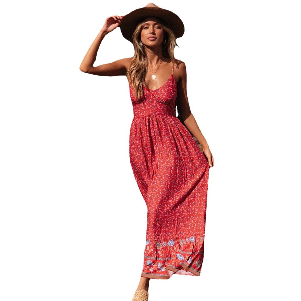 Wholesale Summer Women Fashion Casual Bohemian V-Neck Tiny
