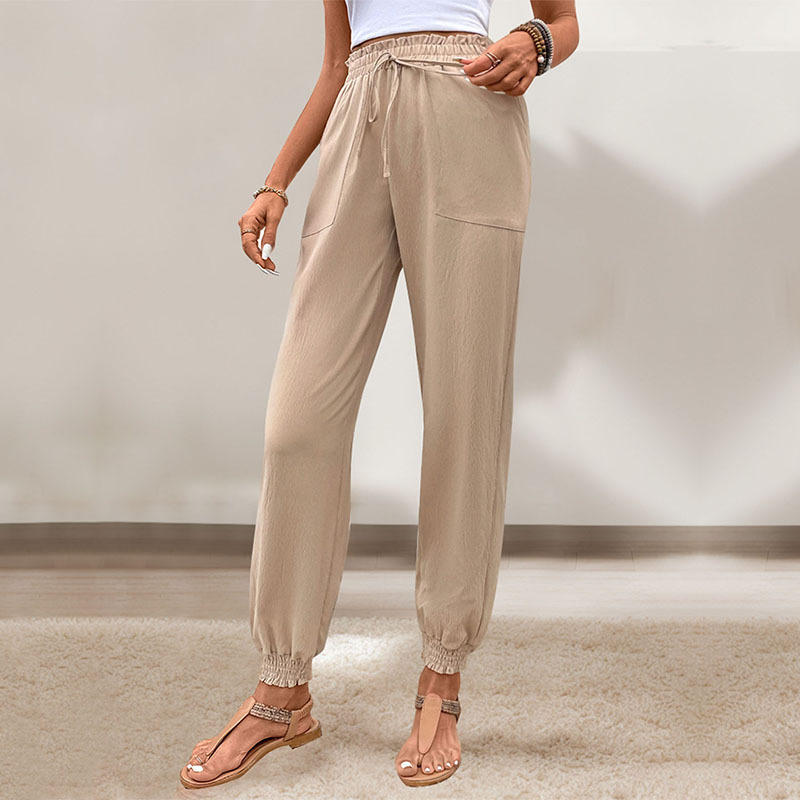 Women Elegant Solid Color Jogger Pants