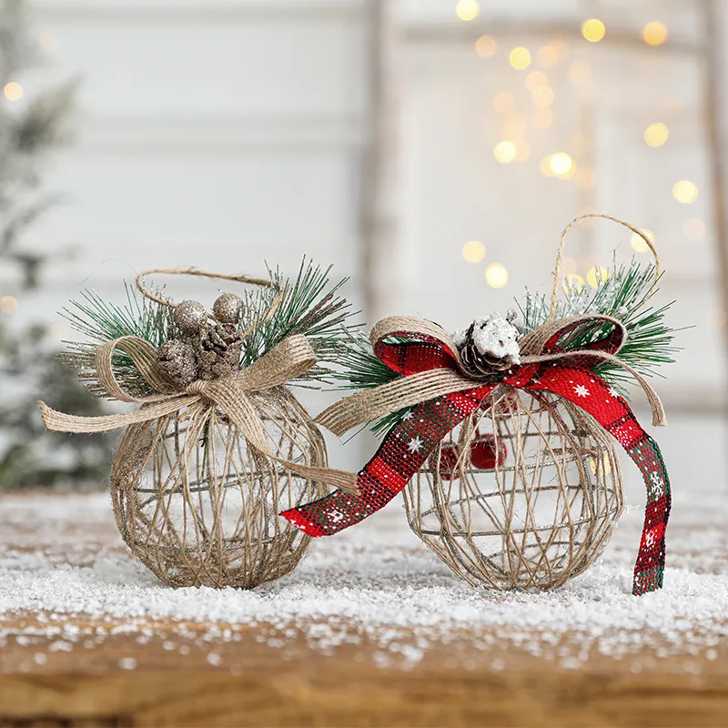 Fashion Hollow Iron Ball Christmas Ornaments 8CM