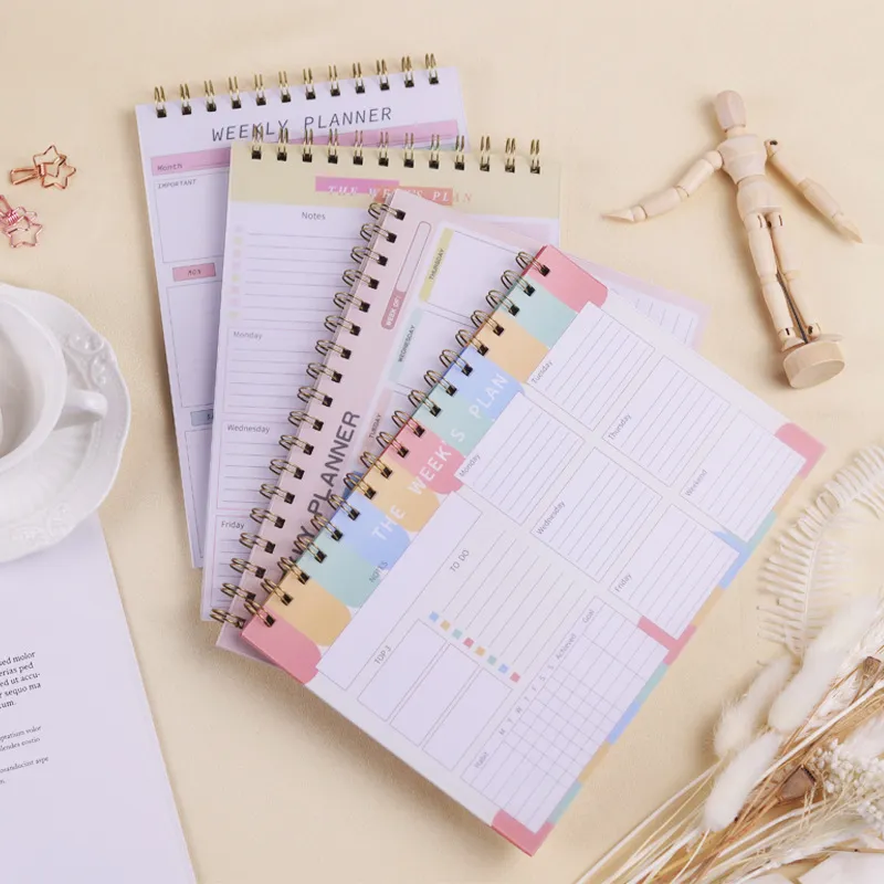 Weekly Planner Sketchpad PP Board Waterproof Coil Punch Record Book Student Stationery Notebook A5