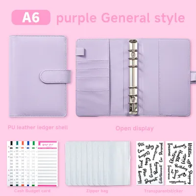 Loose-Leaf Notebook A6 Macaron Cash Budget Creative Hand Ledger Binder