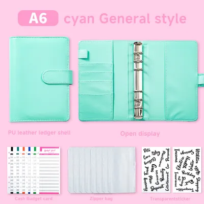 Loose-Leaf Notebook A6 Macaron Cash Budget Creative Hand Ledger Binder
