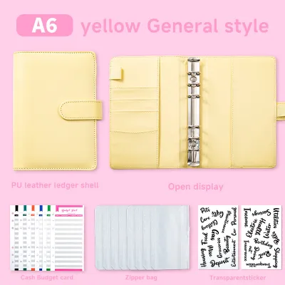 Loose-Leaf Notebook A6 Macaron Cash Budget Creative Hand Ledger Binder