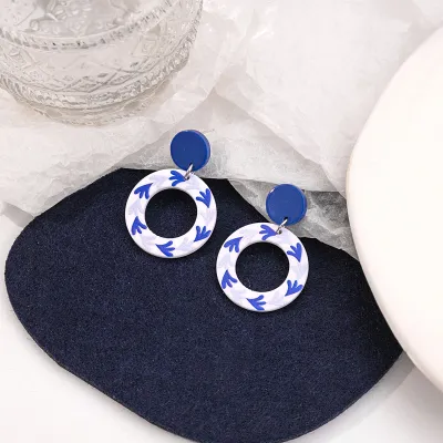 Women's Retro Geometric Acrylic Chinese Wind Earrings