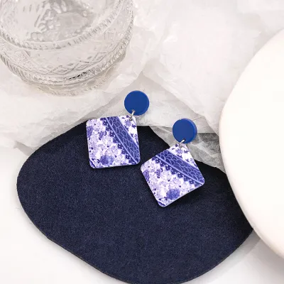 Women's Retro Geometric Acrylic Chinese Wind Earrings