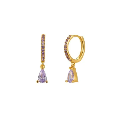 Women's Multicolor Zircon Diamond Geometric Earrings Copper Fashion Commuter
