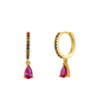 Women's Multicolor Zircon Diamond Geometric Earrings Copper Fashion Commuter