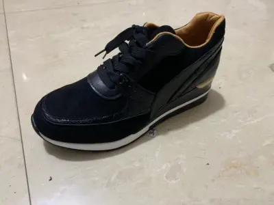Women Fashion Plus Size Thick-Soled Lace-Up Wedge Heel Sneaker Color Block