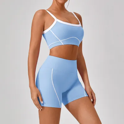 Athleisure Women Color Contrast Sports Two-Piece Set
