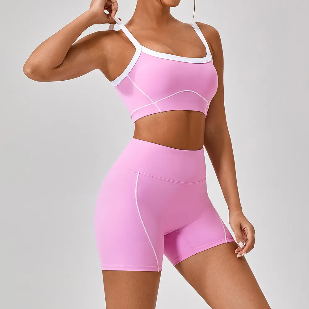 Athleisure Women Color Contrast Sports Two-Piece Set