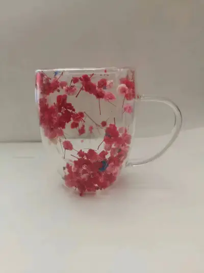 Double-Layer Quicksand Glass Cup, High Borosilicate Glass, Modern Simplicity Style for Household and Festive Gifts