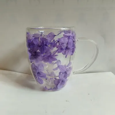 Double-Layer Quicksand Glass Cup, High Borosilicate Glass, Modern Simplicity Style for Household and Festive Gifts