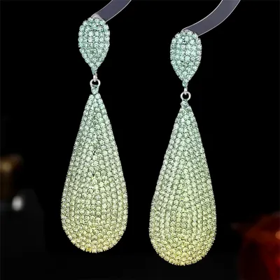 Women's Fashion Multicolor Rhinestone Drop Earrings
