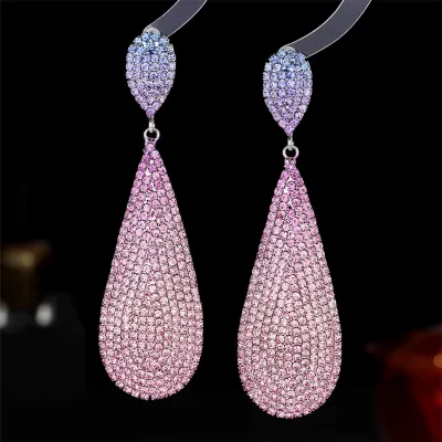 Women's Fashion Multicolor Rhinestone Drop Earrings