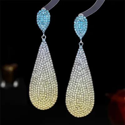 Women's Fashion Multicolor Rhinestone Drop Earrings